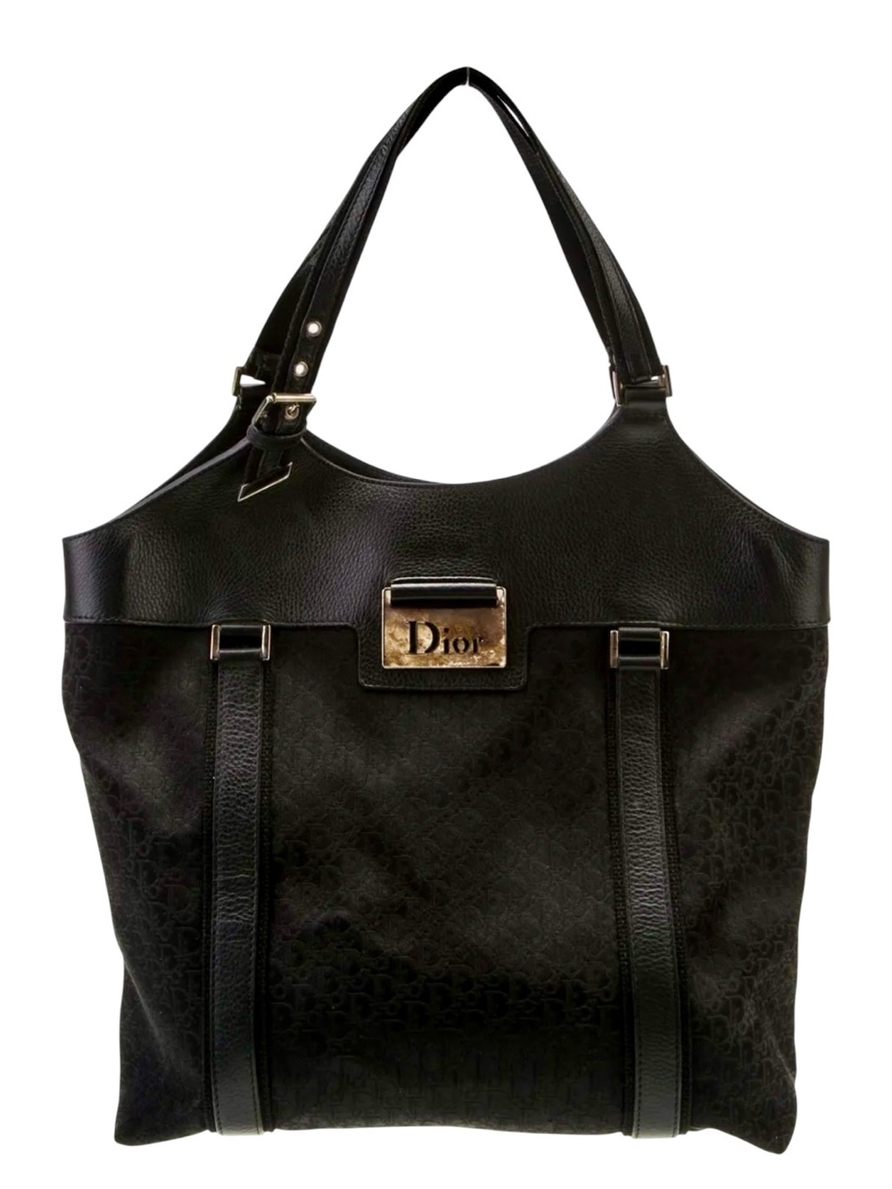 Christian Dior Black Diorissimo/Trotter monogram canvas Street Chic Hobo